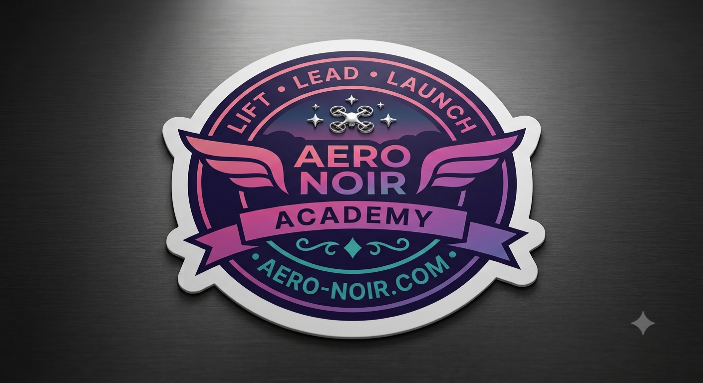 Aero Noir Academy badge — Lift, Lead, Launch